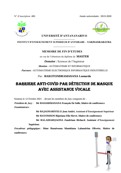 Page de couverture du mémoire